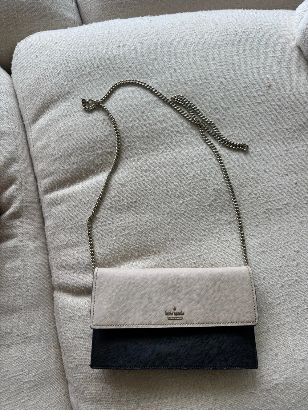 kate spade Two-Tone Chain Crossbody Bag - Black & Light Pink